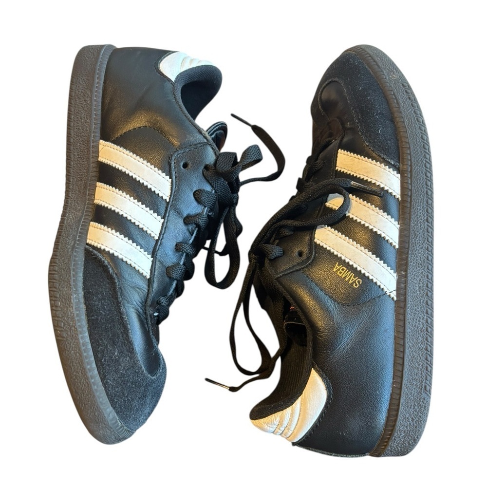 Adidas Samba OG Sneakers Black White Stripe Size 5.5 Womens - Picture 6 of 9